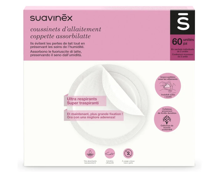 Suavinex Coussinets D'allaitement Jetables Sans Gel - Boite De 60 3 Suavinex Coussinets D'allaitement Jetables Sans Gel - Boite De 60