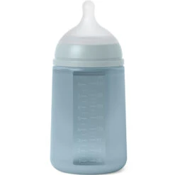 Suavinex Biberon Silicone Débit Moyen Colour Essence Bleu (240 Ml)