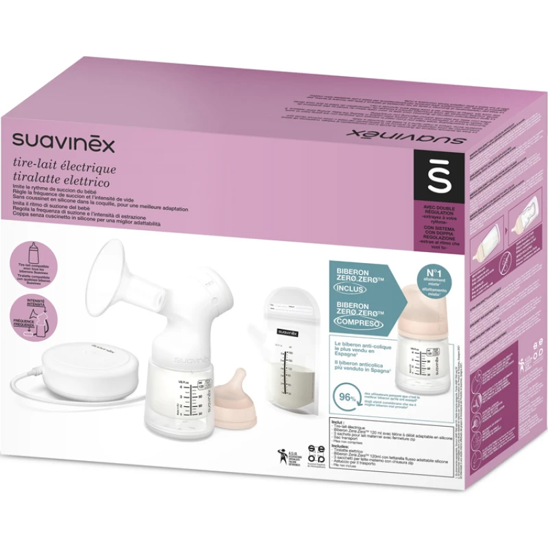 Suavinex Tire Lait électrique + Biberon Zéro Zéro (120 Ml) 5 Suavinex Tire Lait électrique + Biberon Zéro Zéro (120 Ml) – Image 3
