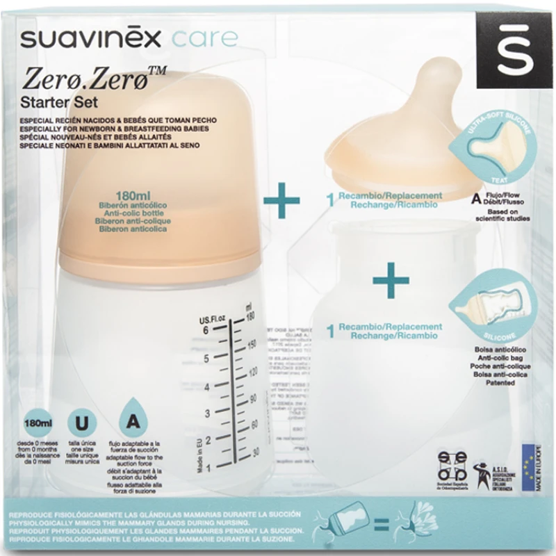 Suavinex Coffret Biberon Spécial Allaitement Zerø.Zerø Et Accessoires (180 Ml) 8 Suavinex Coffret Biberon Spécial Allaitement Zerø.Zerø Et Accessoires (180 Ml) – Image 6
