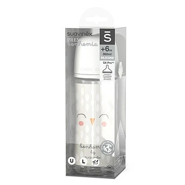 Suavinex Biberon Tétine Symétrique SX Pro Bonhomia Gris - 360 Ml 4 Suavinex Biberon Tétine Symétrique SX Pro Bonhomia Gris - 360 Ml – Image 2
