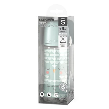 Suavinex Biberon Tétine Symétrique SX Pro Bonhomia Vert - 360 Ml 4 Suavinex Biberon Tétine Symétrique SX Pro Bonhomia Vert - 360 Ml – Image 2