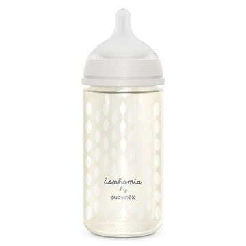 Suavinex Biberon Verre Tétine Symétrique SX Pro Bonhomia Gris - 240 Ml 3 Suavinex Biberon Verre Tétine Symétrique SX Pro Bonhomia Gris - 240 Ml