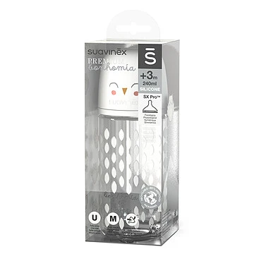 Suavinex Biberon Verre Tétine Symétrique SX Pro Bonhomia Gris - 240 Ml 4 Suavinex Biberon Verre Tétine Symétrique SX Pro Bonhomia Gris - 240 Ml – Image 2