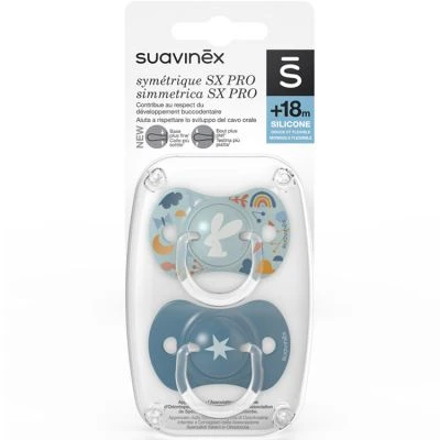 Suavinex Lot De 2 Sucettes Symétriques SX PRO Bleu (18 Mois Et +) 4 Suavinex Lot De 2 Sucettes Symétriques SX PRO Bleu (18 Mois Et +) – Image 2
