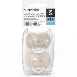 Suavinex Lot De 2 Sucettes Symétriques SX PRO Joy Doré (6-18 Mois) -Suavinex lot de 2 sucettes symetriques sx pro joy dore 6 18 mois 2