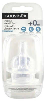 Suavinex 2 Tétines Rondes Débit Lent 0 Mois Et +