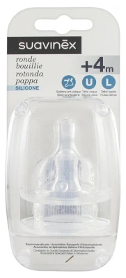 Suavinex 2 Tétines Rondes Pour Bouillie Débit Rapide 4 Mois Et +
