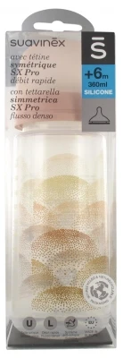 Suavinex Biberon Avec Tétine Symétrique SX Pro Débit Rapide 360 Ml 6 Mois Et +