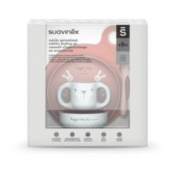 GIFT SET:Suavinex Rose Toddler Feeding Set +6m
